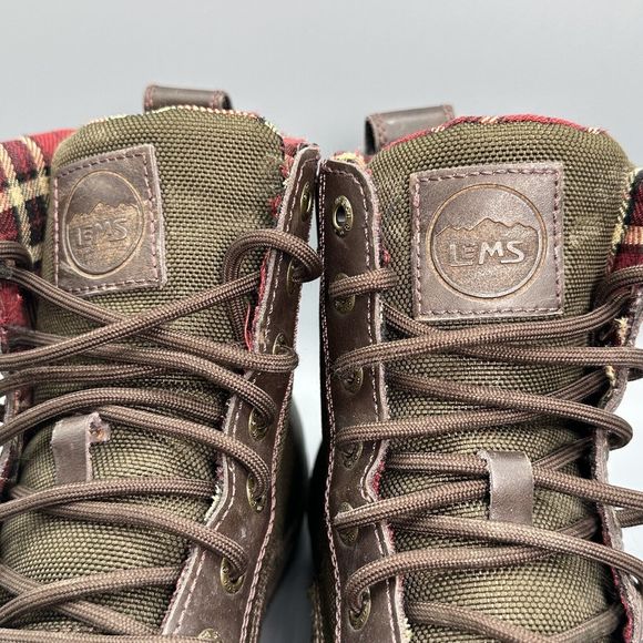 Lems Boots Mens 9.5 Womens 11 Boulder Hiking Timber Brown Olive High Top Shoes - Picture 3 of 10